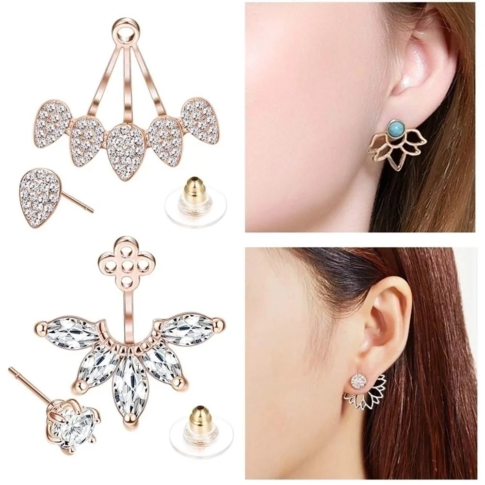 SALE💚 any 3 for $18 💚
Lotus Flower Stud Earrings Rose Gold - Picture 4 of 6